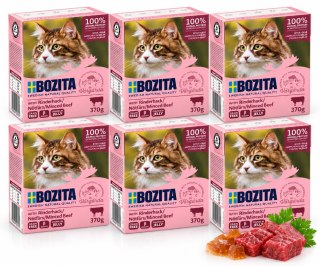 ZESTAW Bozita w galarecie z siekaną wołowiną 6X370g mokra karma kartonik
