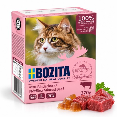 ZESTAW Bozita w galarecie z siekaną wołowiną 6X370g mokra karma kartonik