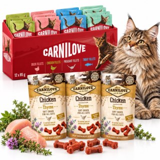 Zestaw CARNILOVE CAT POUCH MULTIPACK 12X85G + przysmaki kurczak 3x50g