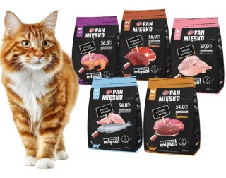 Zestaw Próbny Sucha Karma dla kota PAN MIĘSKO 2KG 5X400G DLA KOTA WYBREDNEGO