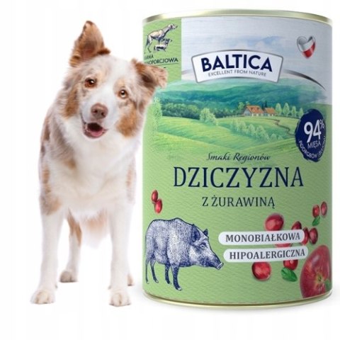 Baltica DZICZYZNA Z ŻURAWINĄ 400G karma morka PSY DOROSŁE