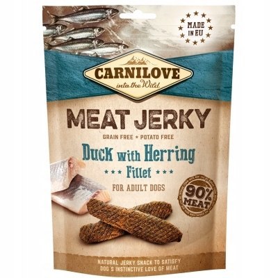 CARNILOVE JERKY DUCK WITH HERRING FILLET 100g dla Smaczki dla psa