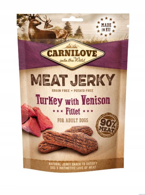 CARNILOVE JERKY TURKEY WITH VENIOSN 100g smaczki dla PSA dziczyzna