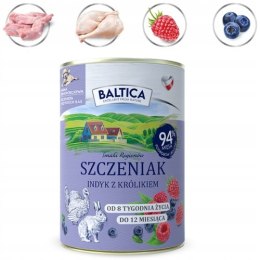 Baltica PUPPY & JUNIOR Indyk z królikiem 400g DLA SZCZENIAT PUSZKA