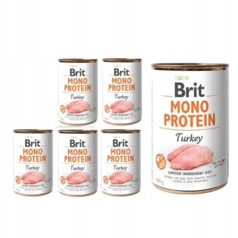 BRIT Mono Protein Turkey Indyk 6x400g