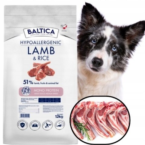 BALTICA ADULT LAMB&RICE M 12KG JAGNIĘCINA DLA RAS ŚREDNICH