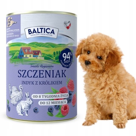 Baltica Indyk z królikiem 400g PUPPY JUNIOR PUSZKI DLA SZCZENIĄT