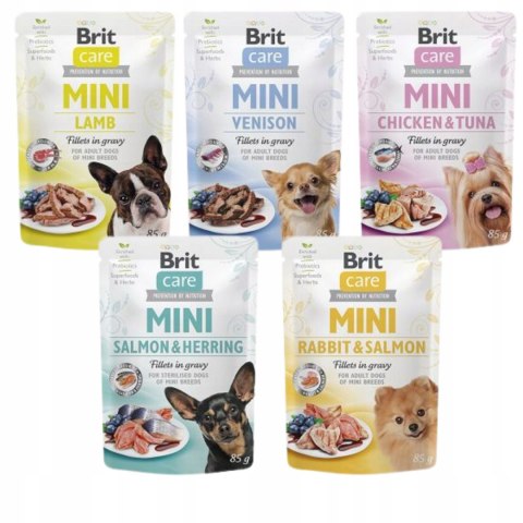 Brit Care Mini Pouch 5x85 Zestaw Próbny Saszetki karma dla miniaturki