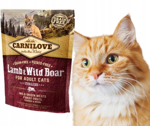 Carnilove Cat Lamb & Wild Boar STERILISED 400g JAGNIĘCINA DZICZYZNA