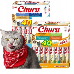 INABA CAT CHURU VARIETIES TUNA SEAFOOD CHICKEN dla kota 2X40x14g