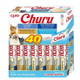 INABA CAT CHURU VARIETIES TUNA SEAFOOD CHICKEN dla kota 2X40x14g